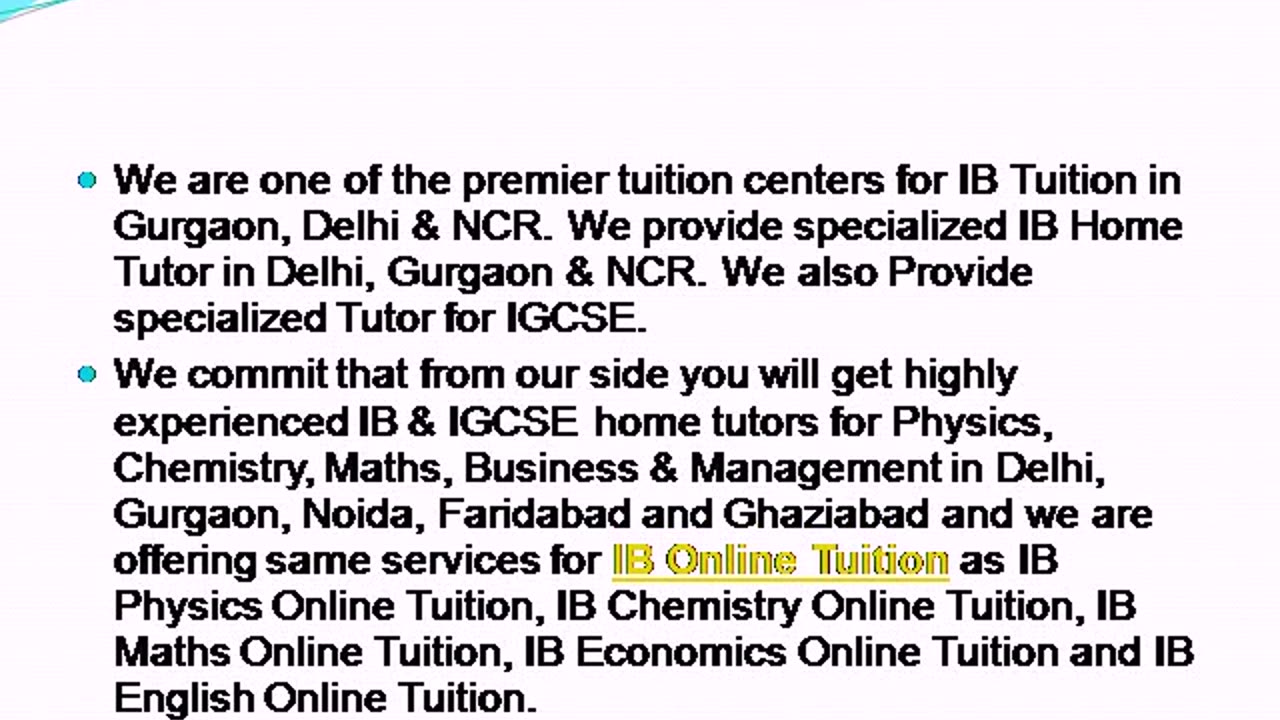 Online IB Maths Tutor, Online IB Physics Tutor, IB Chemistry