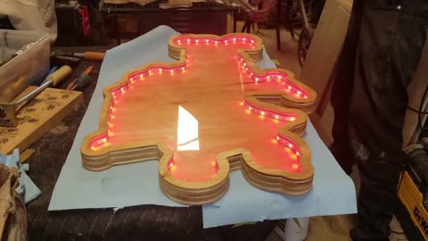 Custom L.E.D Wooden sign