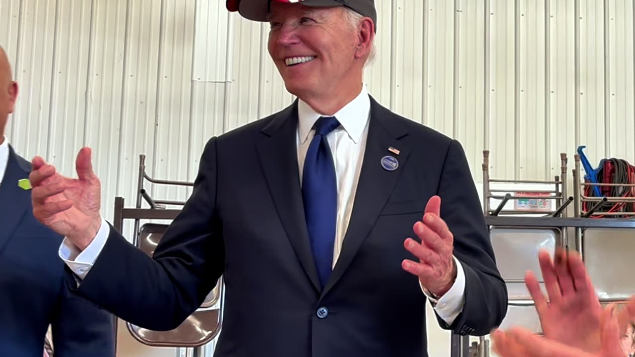 Joe Biden Wears a Red TRUMP Hat!