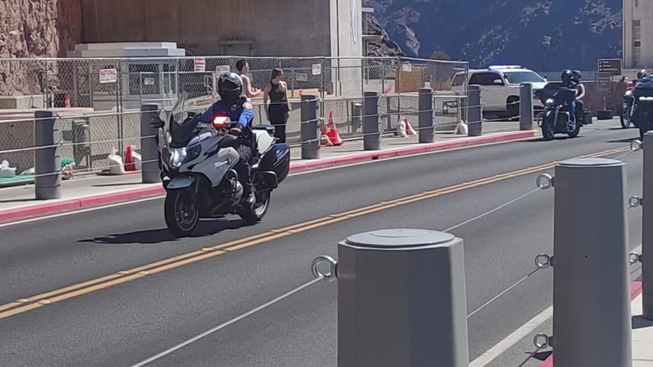 Flags over Hoover Dam