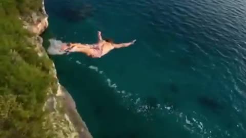 Steep cliff jump