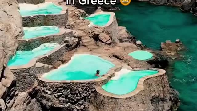 Unique cliff pools in Greece