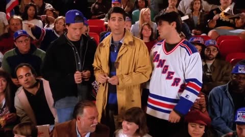 Ross gets hit in the face by a hockey puck | Friends