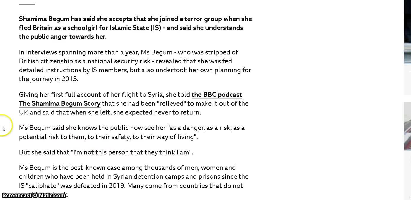 Shamima Begum ((( story))) made up bullshit