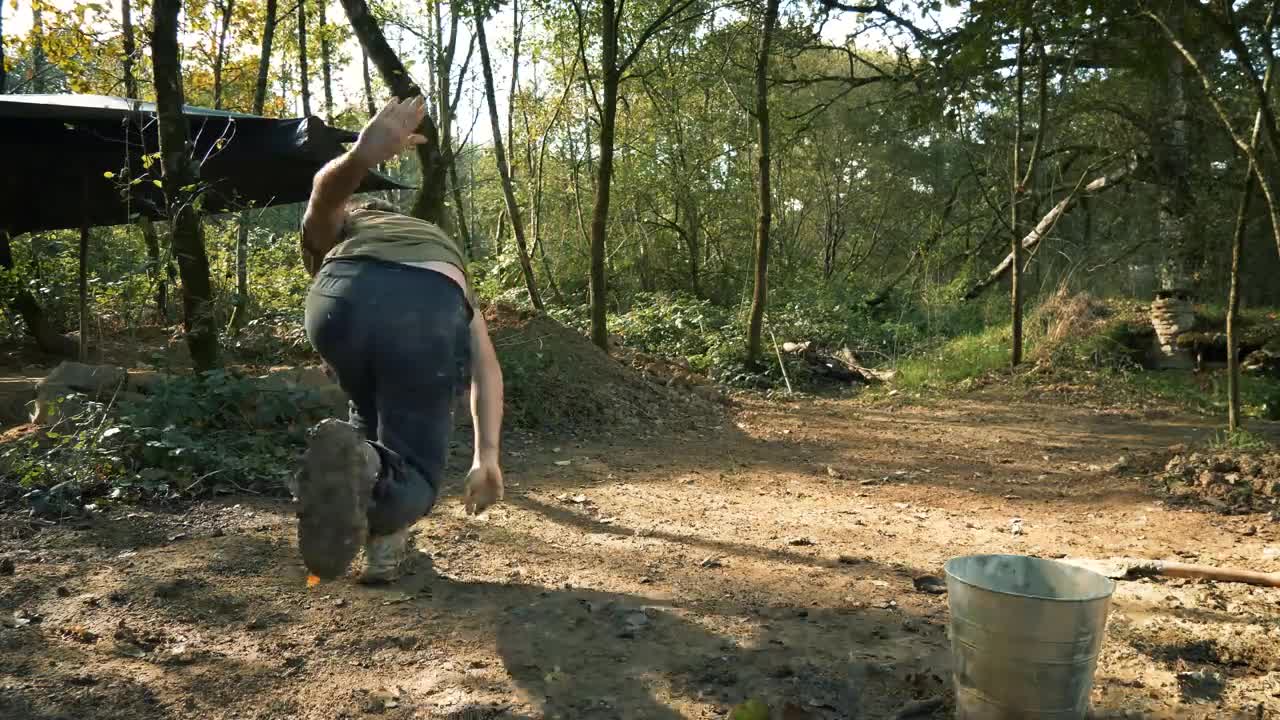 Building permanent hidden stone shelter to survive | Bushcraft & Stonecraft secret access tunnel