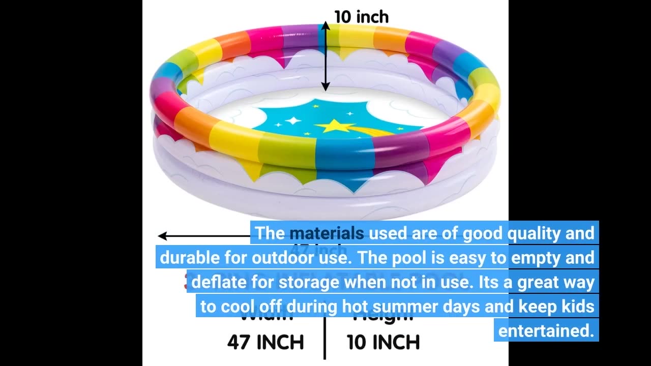 See Feedback: JOYIN 2 Pack 47" Baby Pool, Float Kiddie Pool, Inflatable Baby Swimming Pool with...