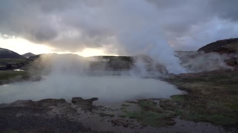 Panning Over Geothermal Spring