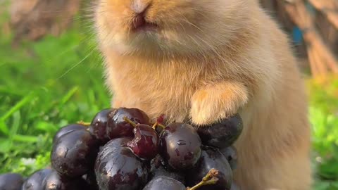 Cute rabbit baby eating 😺 , funniest animals