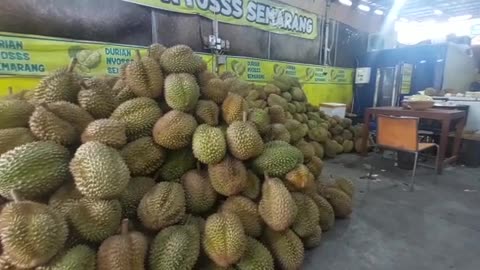 Enjoying durian during the trip break