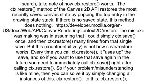 Canvas save and restore not working well