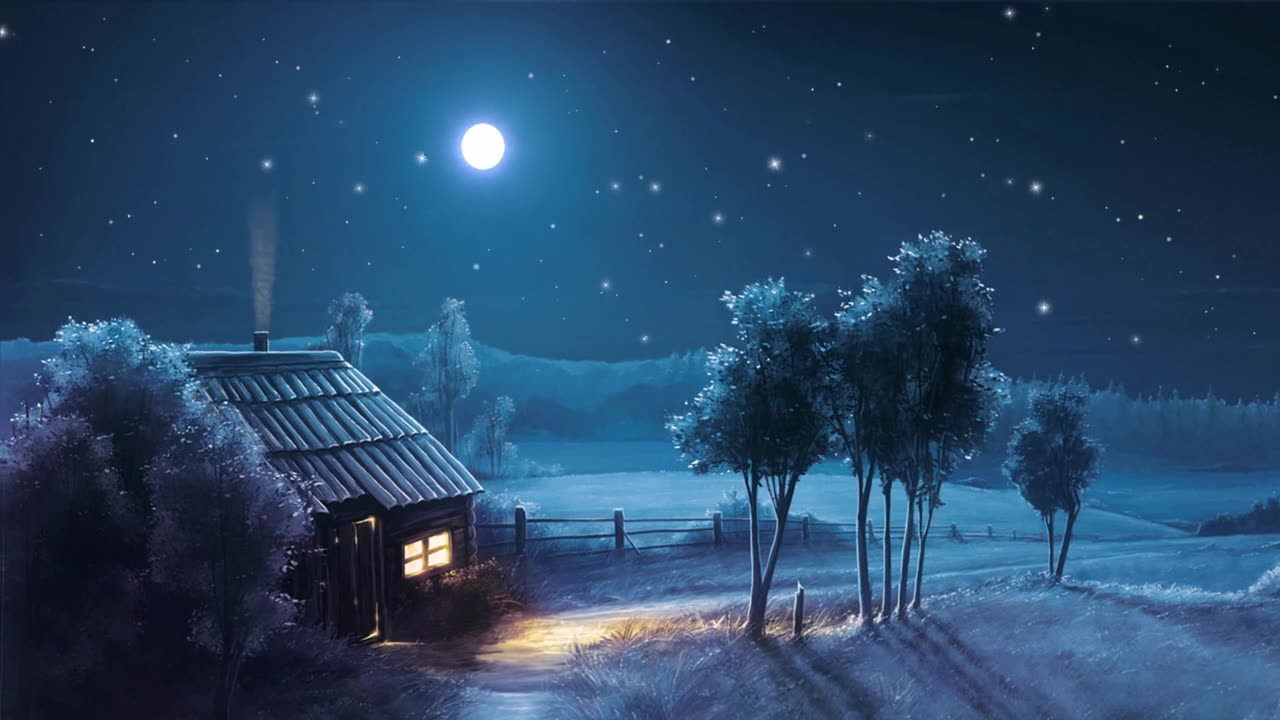 Full Moon with Shooting Stars
