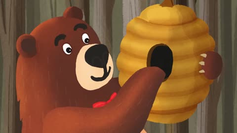 The Bear and the Bee 🐝🐝🐝 UK English accent a moral story for little kids