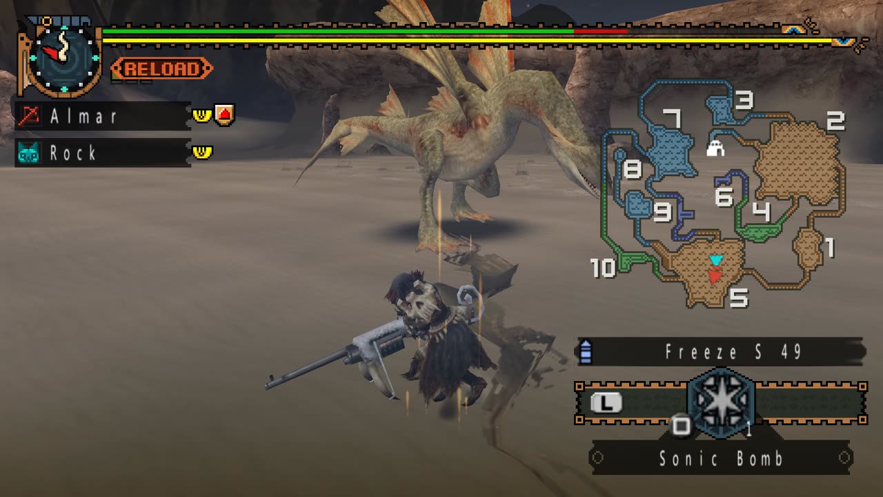 Monster Hunter Freedom Unite - The Land Shark (Guild 3*) Quest Walkthrough