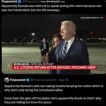 Every time Kamala gets off plane she's apparently drunk they are hiding her from the press