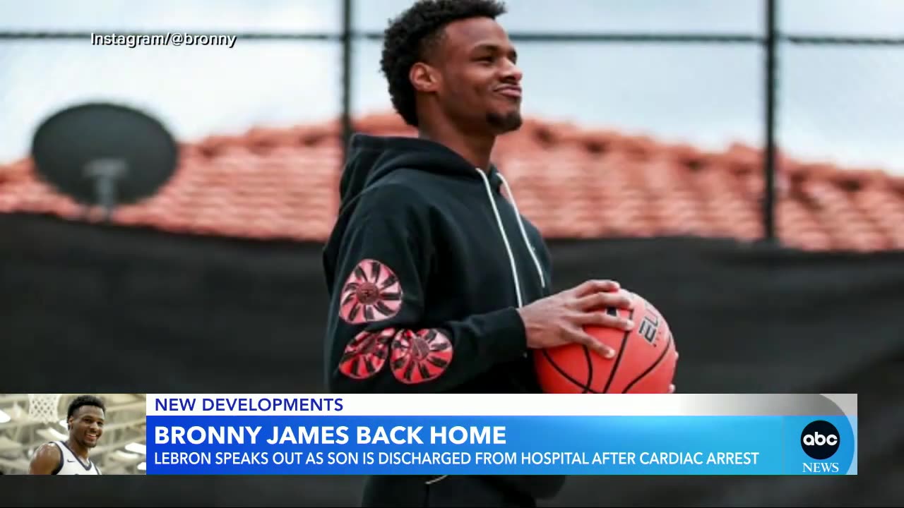 Bronny James heads home after cardiac arrest as audio released of 911 call l GMA