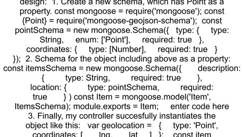 geo element must be an array or object type quotPointquot