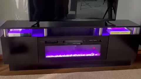 Oneinmil TV Stand with Electric Fireplace- 12 changeable colors