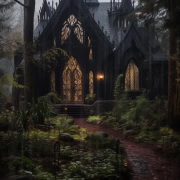 Black Forest House | Gothic House | Haunted House | Rain in the Woods | Digital Art #blackhouse