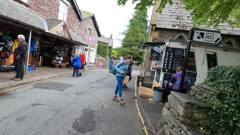 Walking to a gingerbread shop . Grasmere. LAKE district. JULY 2021