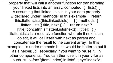 Dealing with linked lists in Vue