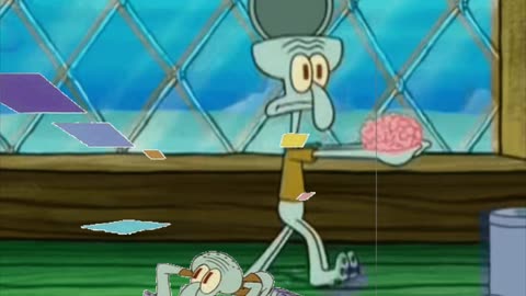 Squidward Is Playing With Tiles While Squidward Puts His Brain In The Trashcan 🧠