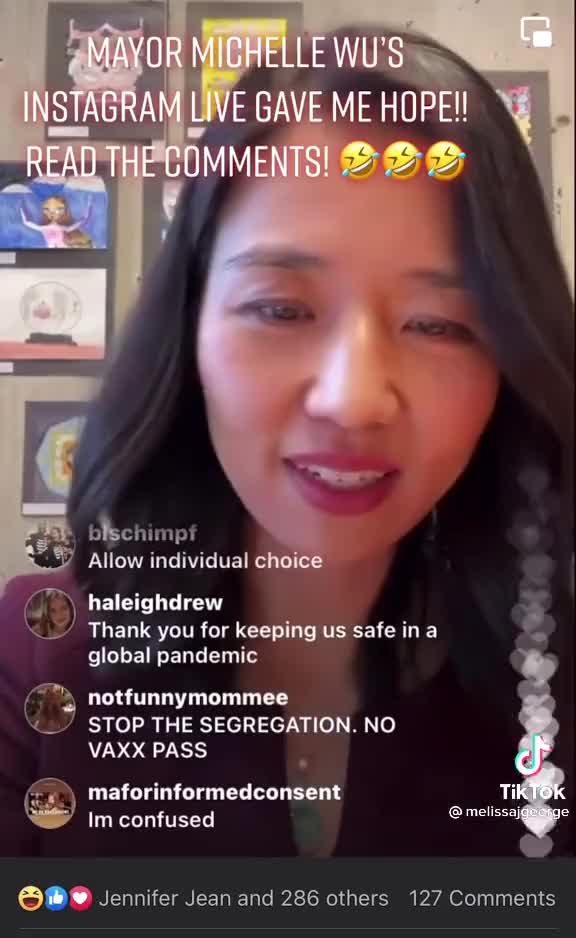MayorWu’s (Boston City) instagram live didn’t go exactly as expected