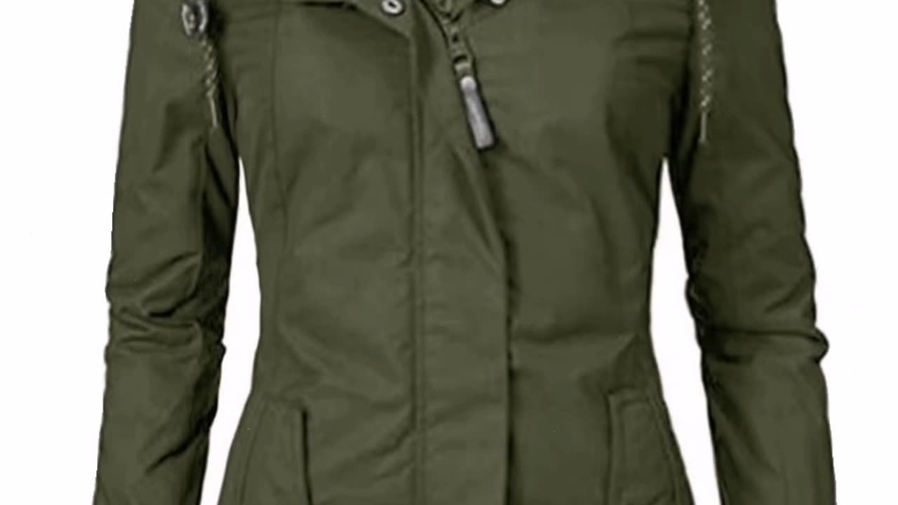 Hot Style Ladies Long-Sleeved Zipper Pocket Padded Coat Jacket