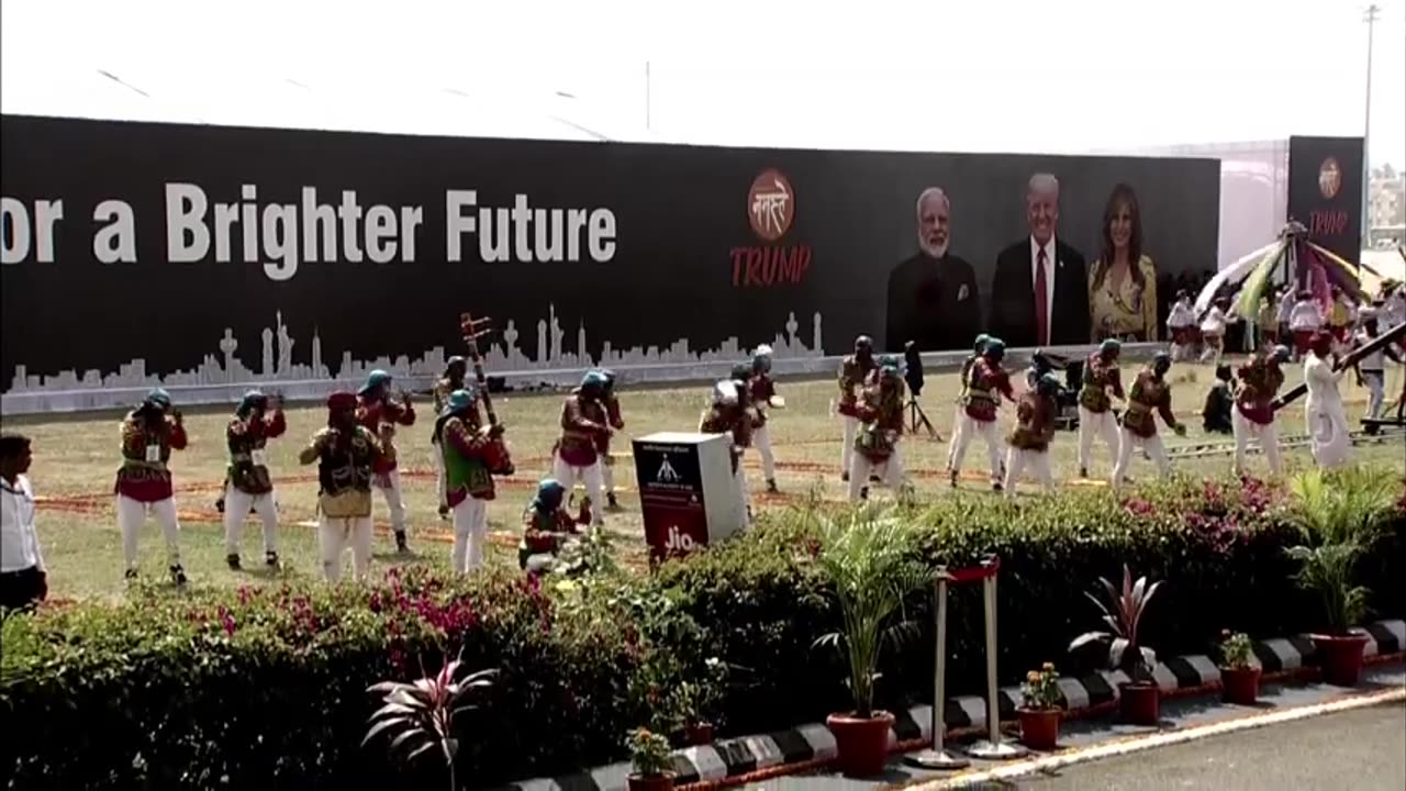 PM Modi welcomes US President Trump in Ahmedabad, Gujarat