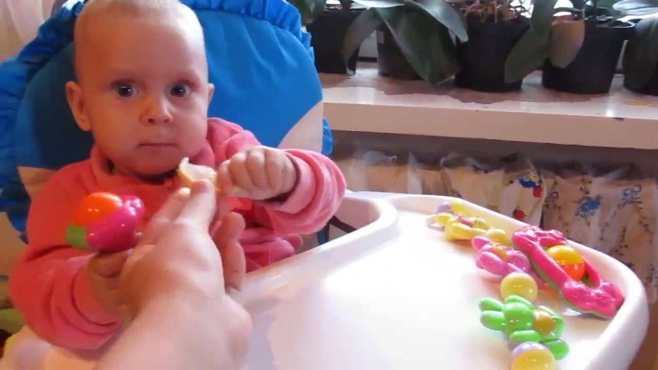 Kids funny reaction after eat