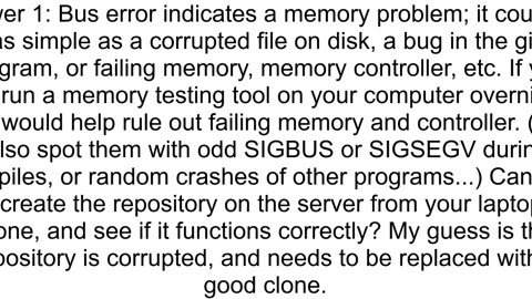 How do I fix 39bus error39 when trying to do gitcommit or gitstatus