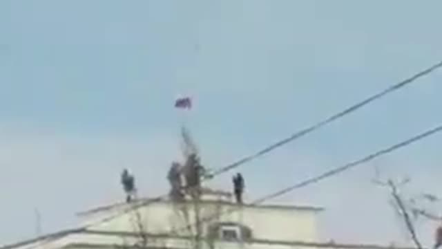 Russian Flag Raised In Nova Kakhovka (Town In Ukraine)