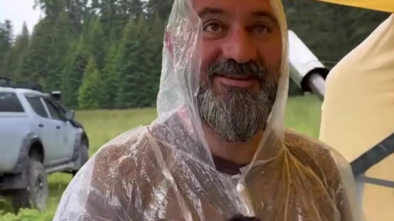 Camping Under The Rain With 3-Room Tent.