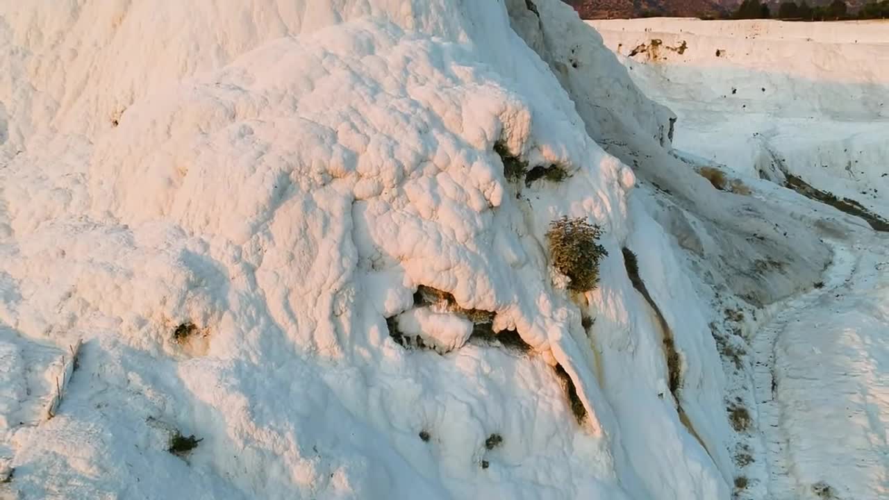 Pamukkale. Amazing drone filming. Turkey