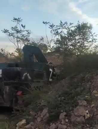 Abandoned Russian position in Kherson