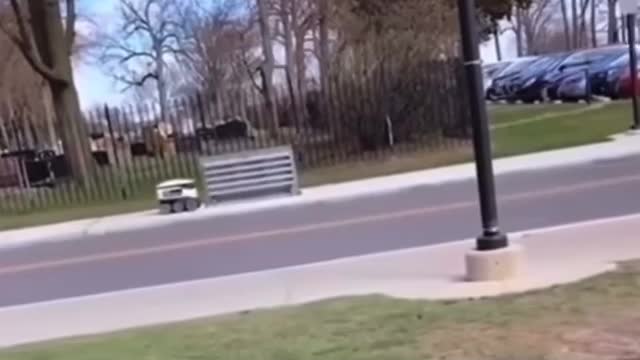 Robot drives into hole, funny must watch!
