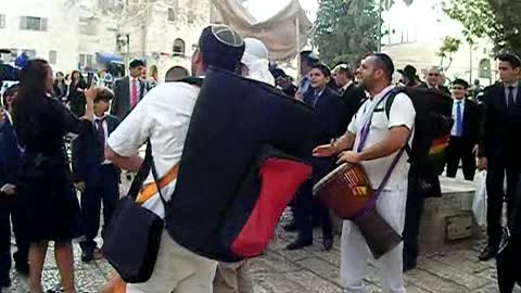 Bar Mitzvah procession in Jerusalem's Old City