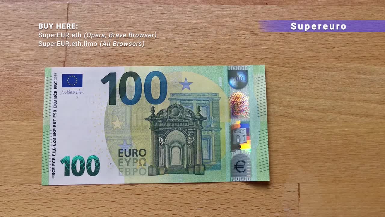 Supereuro banknotes: Detail View