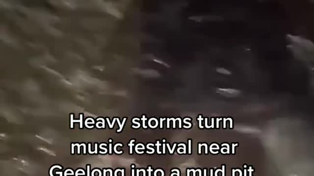 Heavy storms turn music festival near Geelong into a mud pit