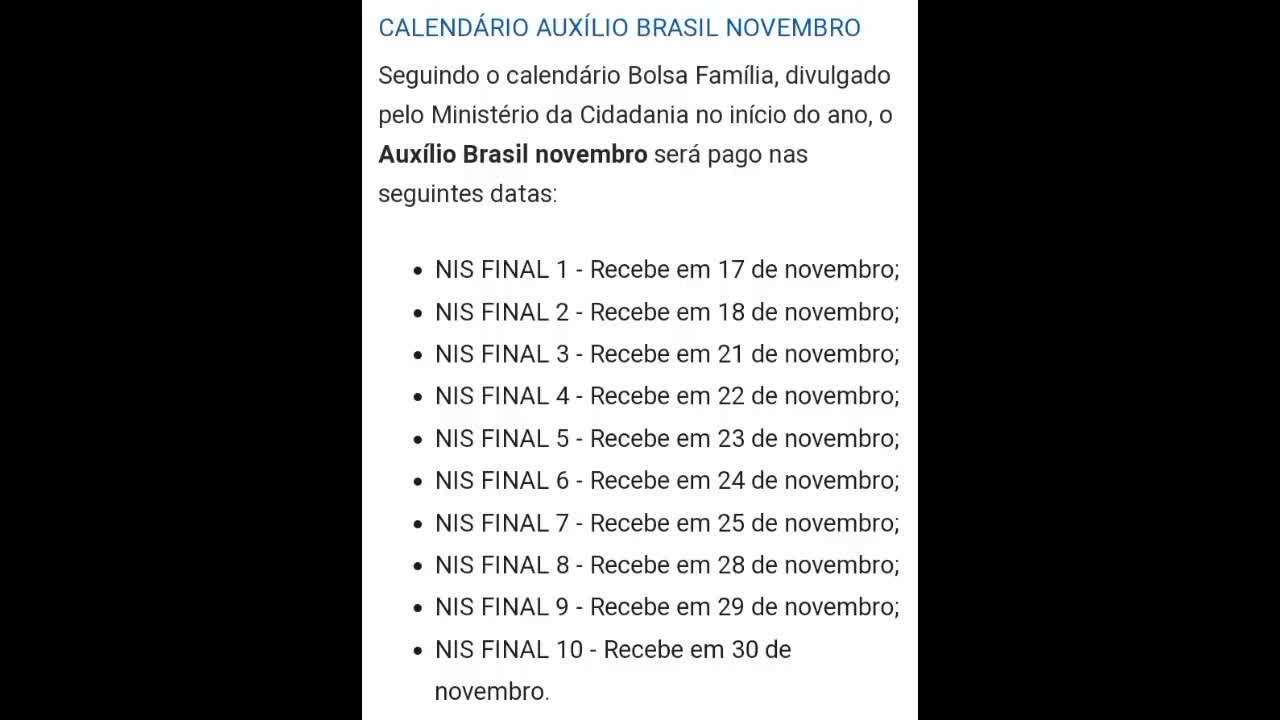 1[ Oficial ] Saiu Hoje Calendário Antecipado Auxílio Brasil Novembro Data Confirmada Veja Agora_