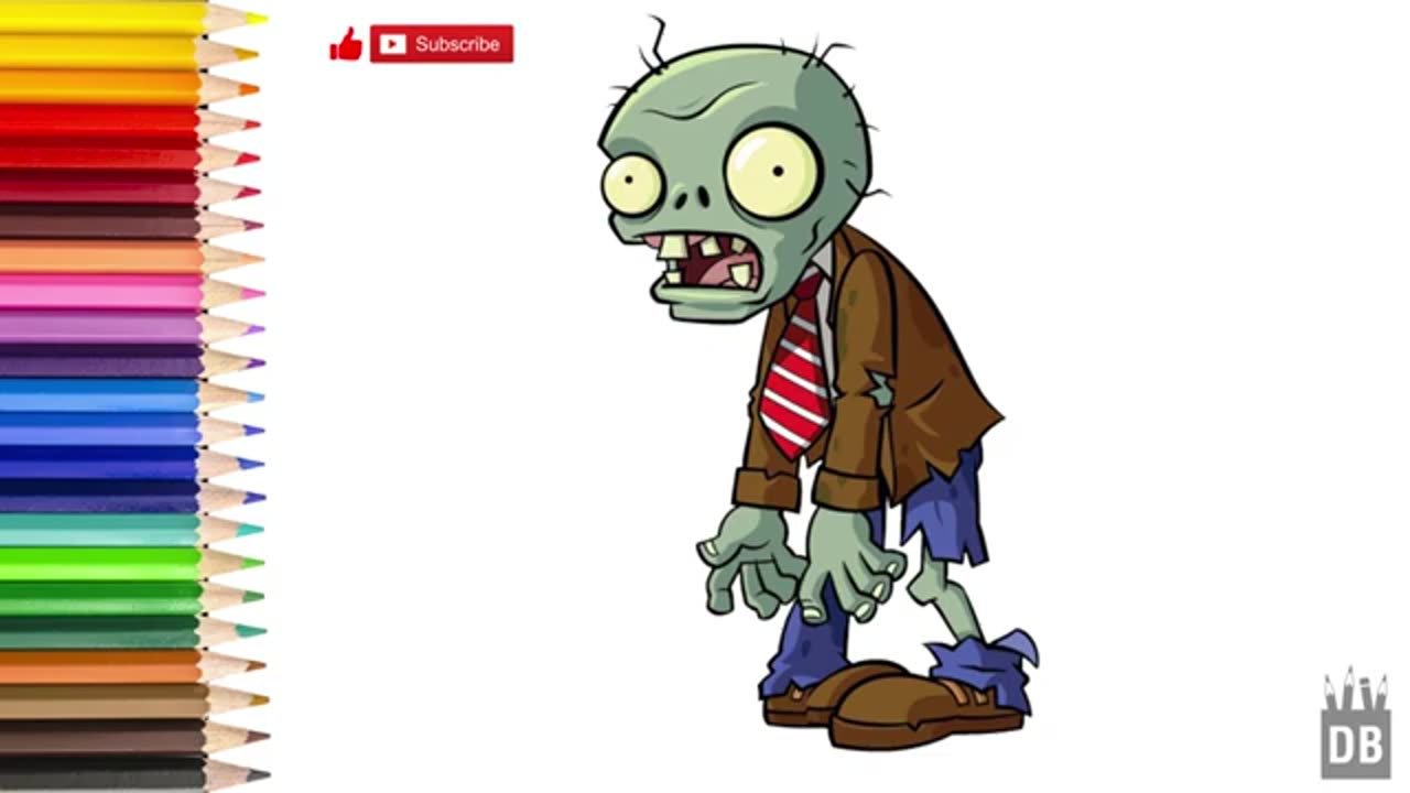 How to Draw a Zombie from Plants vs Zombies | Step by Step | 4 Kids