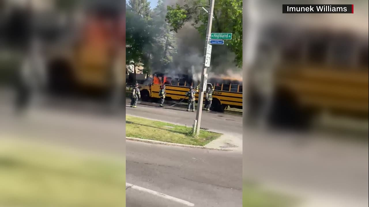 Milwaukee school bus goes up in flames