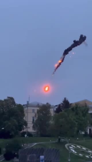 Ukrainian air defence wastes all their ammunition and sets their own train station on fire