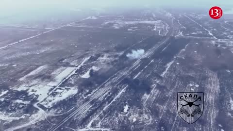 Entire platoon of Russians advancing through snowy forest towards Soledar WAS DESTROYED