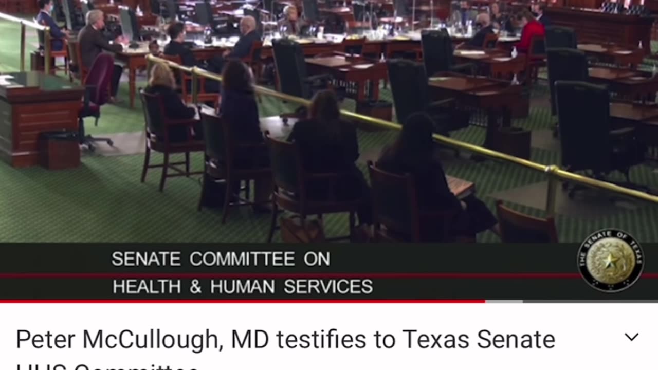 Dr. Peter McCullough testifies to Texas Senate HHS Committee