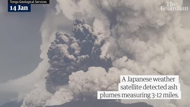 Tonga volcano ash, smoke and lightning seen before eruption that caused tsunami