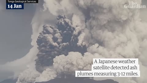 Tonga volcano ash, smoke and lightning seen before eruption that caused tsunami