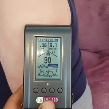 Covid Vaxxed Woman Blowing EMF Meter