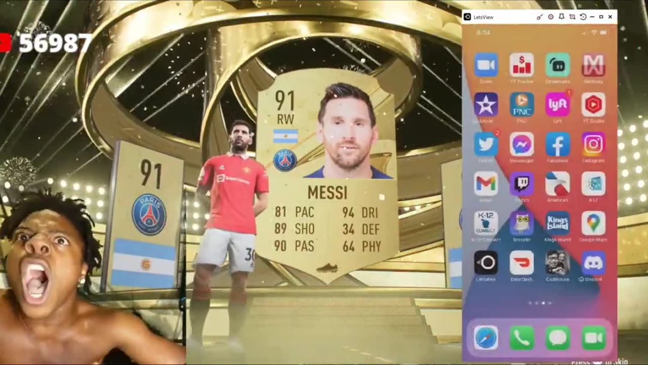 IShowSpeed completely loses it after packing Messi