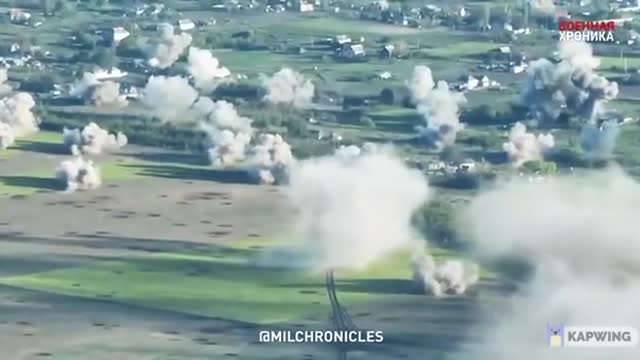 Russian mortar crews and heavy artillery flamethrower system strike on Ukranian positions