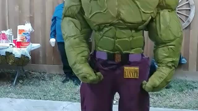 Mouth moves as this green hero has new heroes use the hulk blaster at a birthday party with the hulk